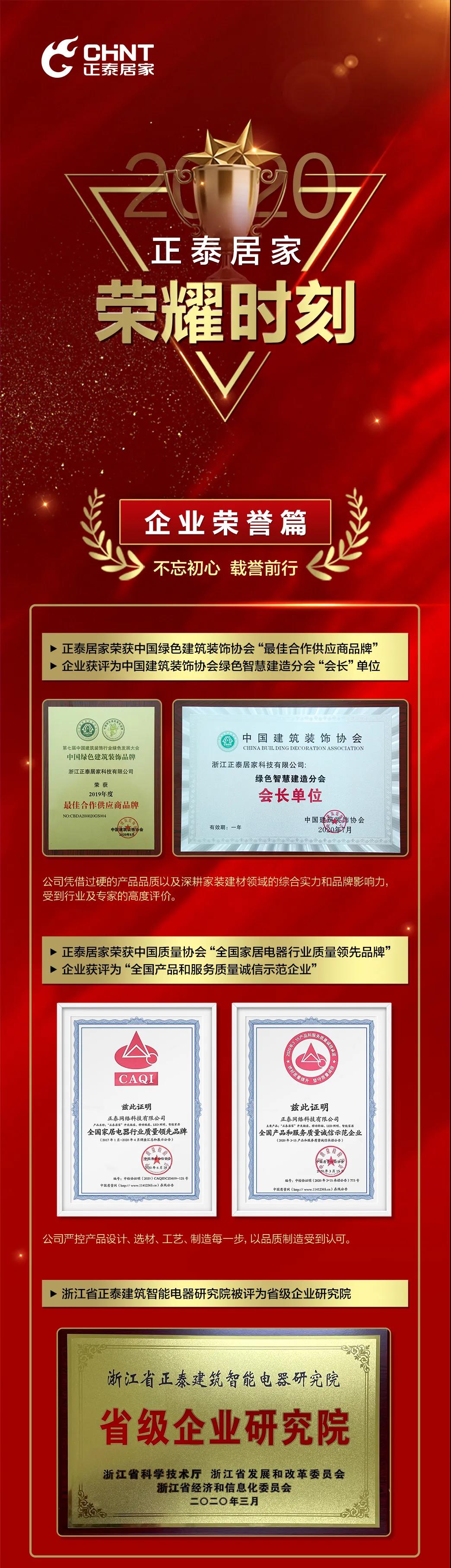 2020年末盤點:正泰居家榮耀時刻 2020年末盤點:正泰居家榮耀時刻