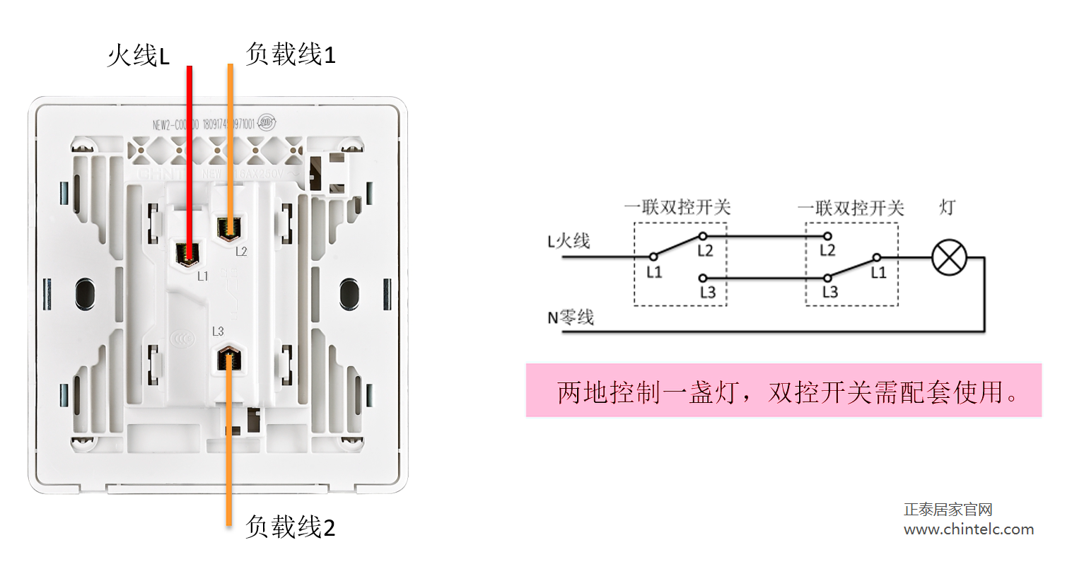 一開雙控開關怎么接線?一開雙控開關接線圖示9 一開雙控開關怎么接線?一開雙控開關接線圖示9