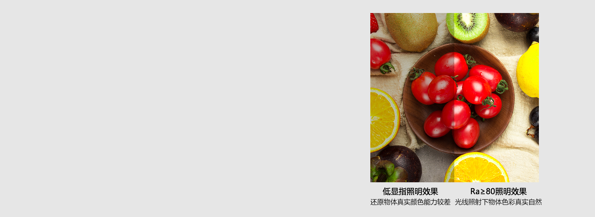 顯色真實，就像自然光
 顯色指數(shù)≥80，...