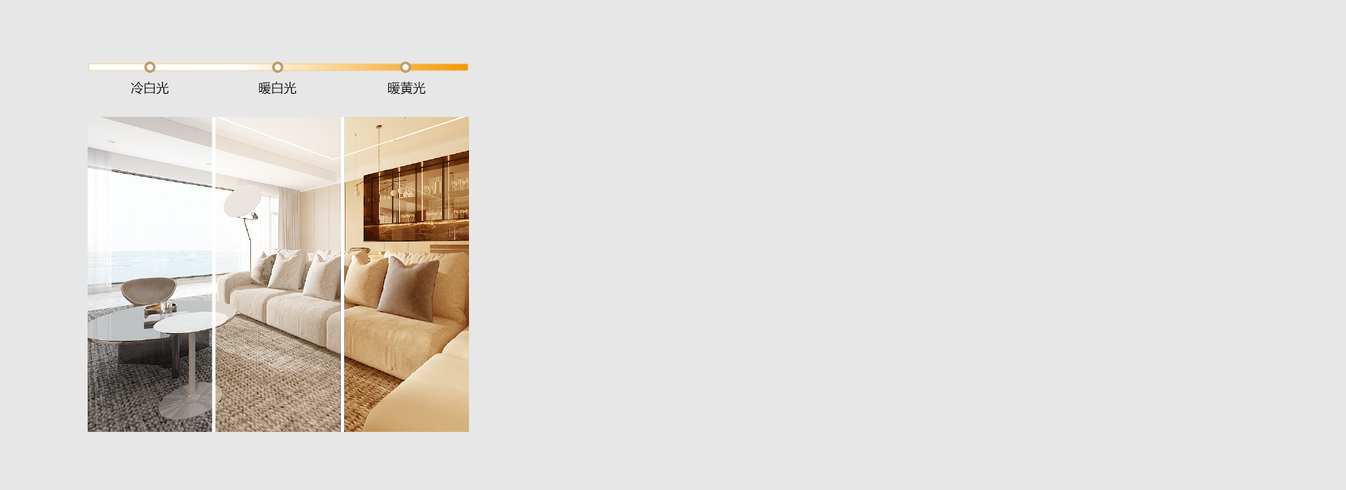 三段調光，生活需要多一點選擇
 三色分段...