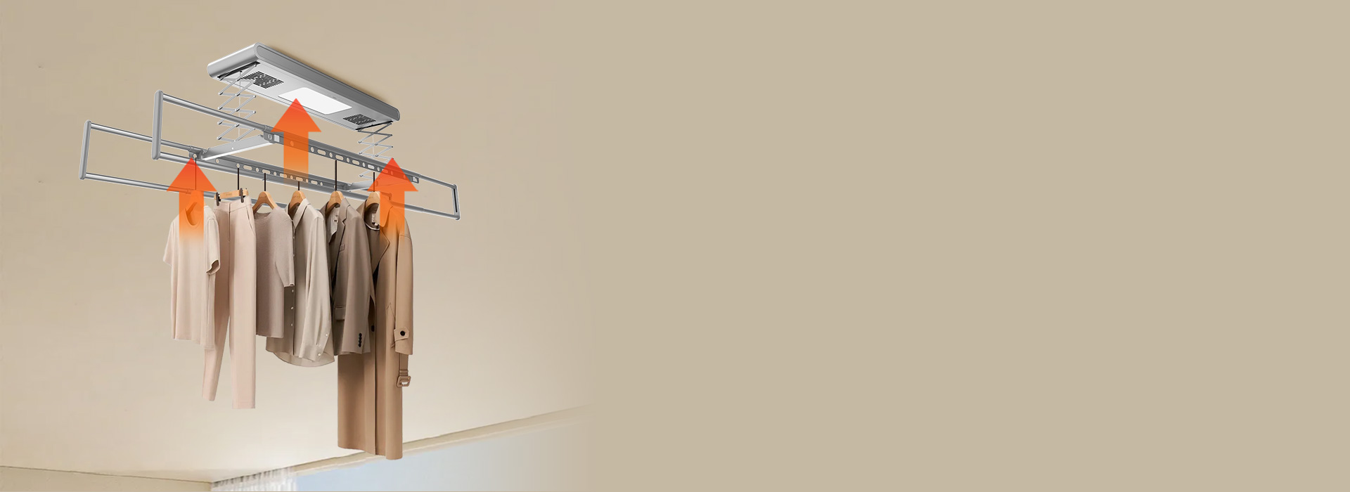 輕抬自上升，晾衣更輕松
 晾完衣物后，用...