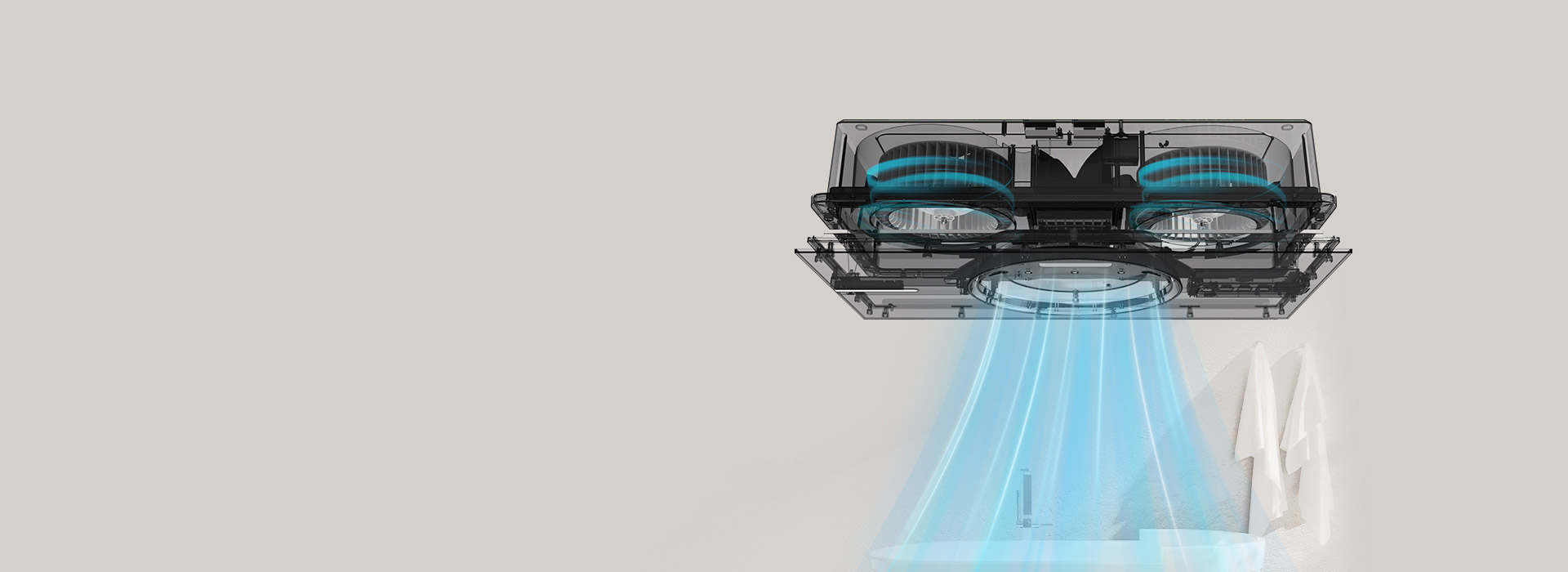 雙核動(dòng)力強(qiáng)，澎湃送風(fēng)換氣
 強(qiáng)勁動(dòng)力的直...